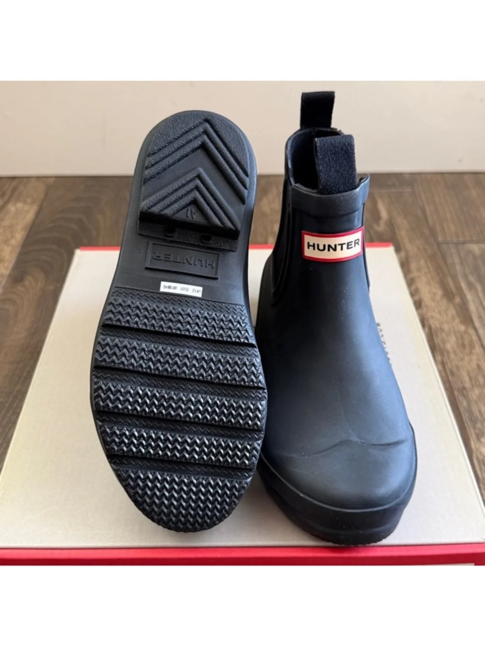 Hunter Kids Black Original Chelsea Waterproof Rain Boots—13C
